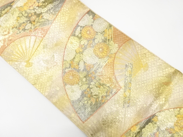 JAPANESE FUKURO OBI / SAGANISHIKI / WOVEN PEONY & BUTTERFLY